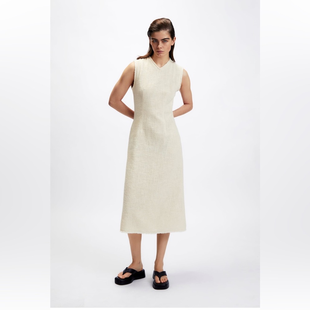 Textured cream dress
